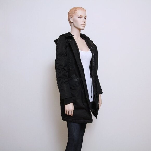 Barneys New York CO-OP Hooded Puffer Jacket Black Women XS